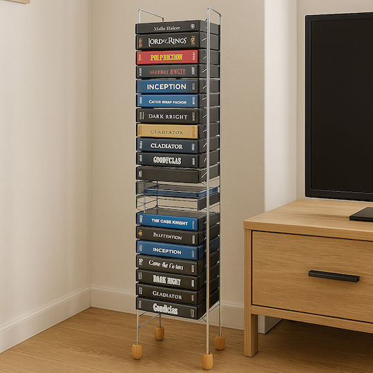 Floor Standing Metal Case for 50 DVDs