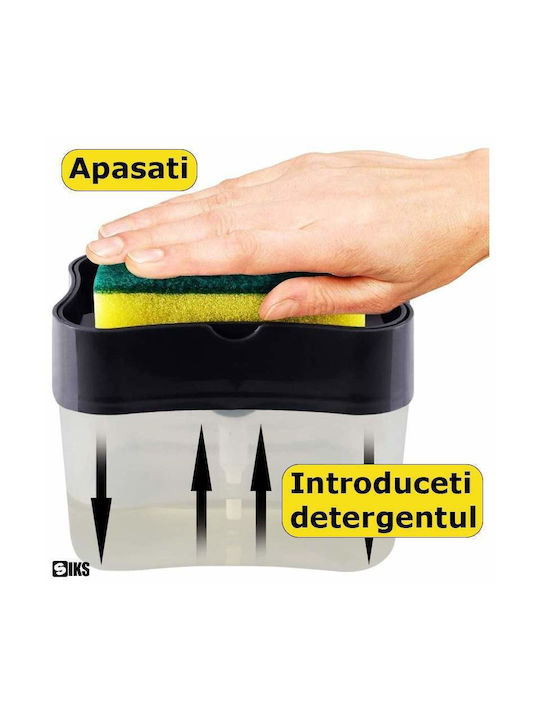 Spender Küche Kunststoff mit Schwammhalter Transparent 380ml