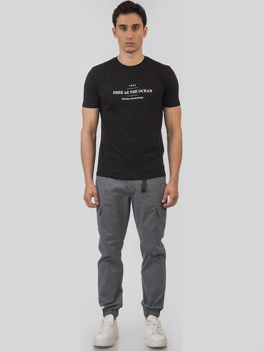 Men's Cargo Elastic Slim Fit Trousers Blue