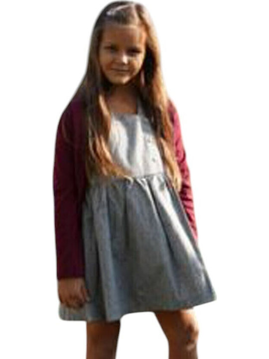 Kinderstrickjacke Baumwolle burgunderrot
