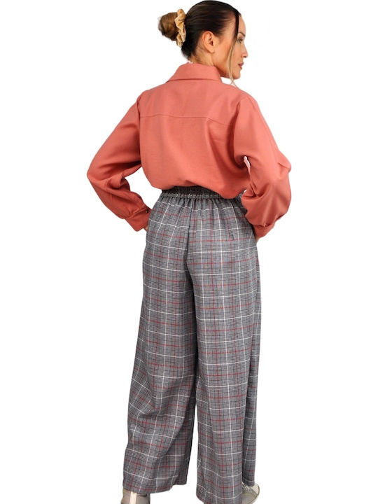 Langärmelig Damen Hemd Terracotta Monochrom