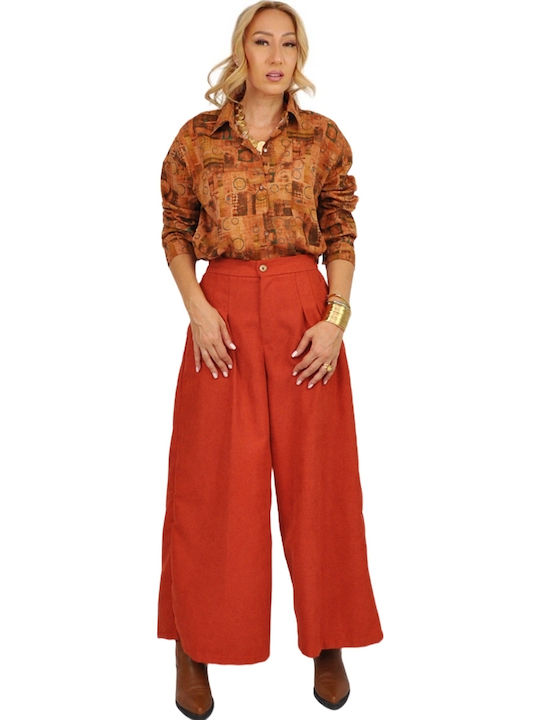 Langärmelig Damen Hemd Brown Druck