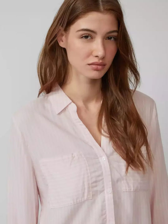 Μακρυμάνικο Γυναικείο Πουκάμισο Soft Rose Ριγέ