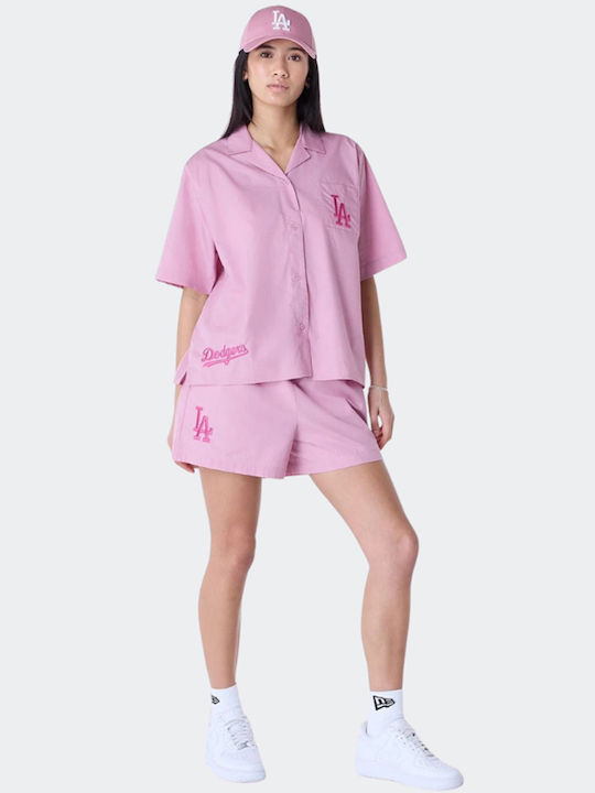 Κοντομάνικο Γυναικείο Πουκάμισο Dark Pink