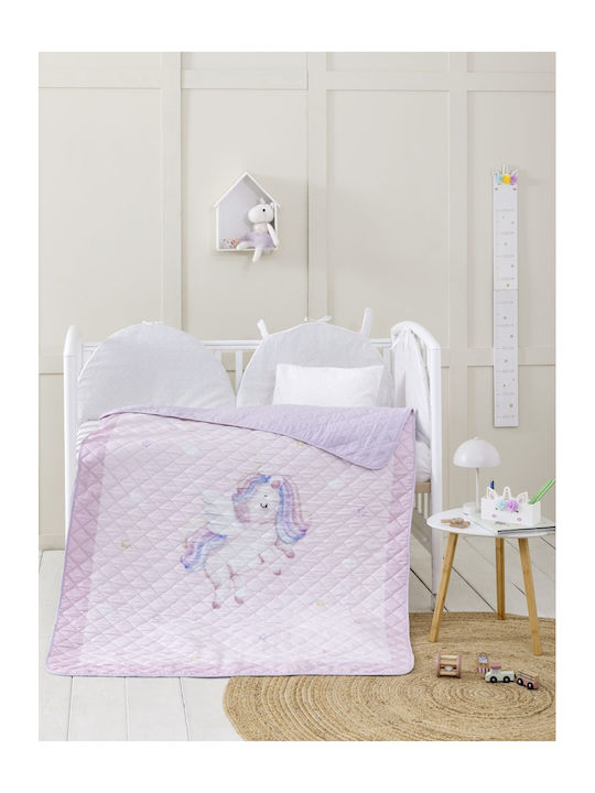 Nima Βρεφικό Κουβερλί Microfiber Ροζ 120x170cm