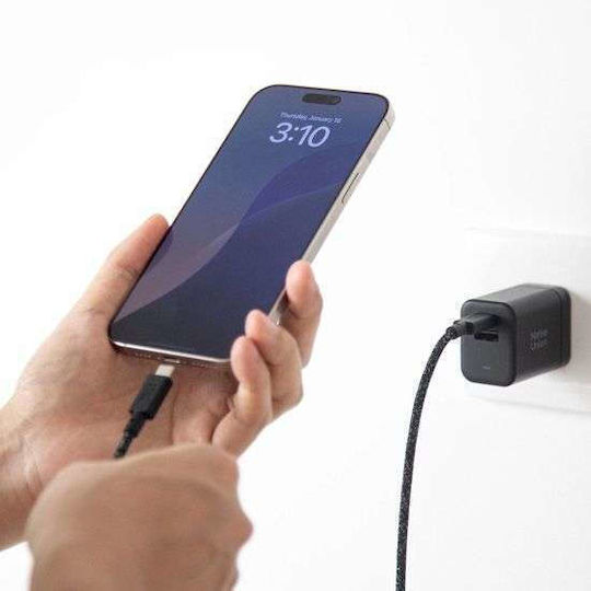 Native Union Φορτιστής Χωρίς Καλώδιο GaN με Θύρα USB-A και Θύρα USB-C 45W Power Delivery Μαύρος