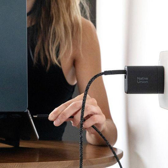 Native Union Φορτιστής Χωρίς Καλώδιο GaN με Θύρα USB-A και Θύρα USB-C 45W Power Delivery Μαύρος