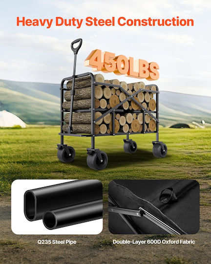 Foldable Garden Cart Four-wheel 300lt