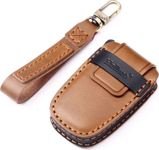Hallmo Car Cowhide Leather Protective Key Cover Case Hyundai Start Black 4 Buttons