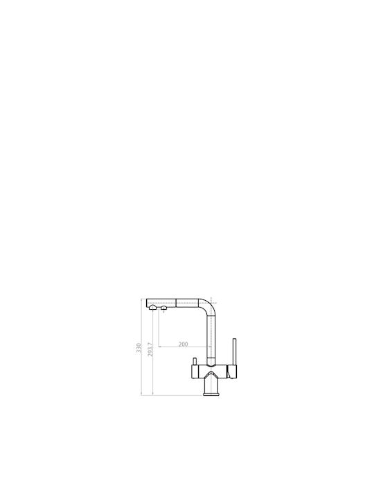 Akvaduo Plus Tall Kitchen Faucet Counter with Shower Inox Matte