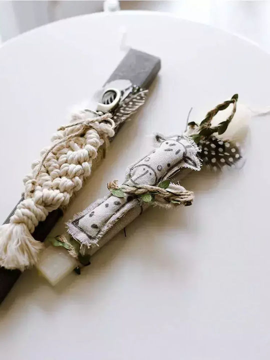 White Goose Macrame Λαμπάδα 30cm
