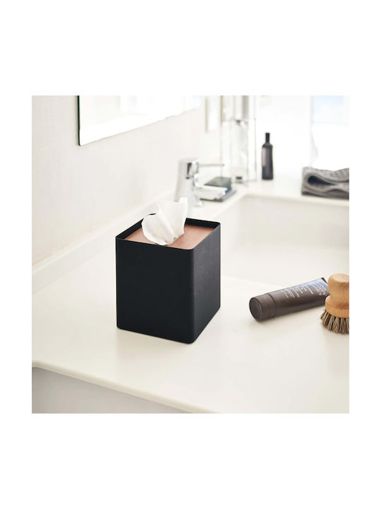 Yamazaki Metallic Tissue Holder Black 13x13x15.5cm