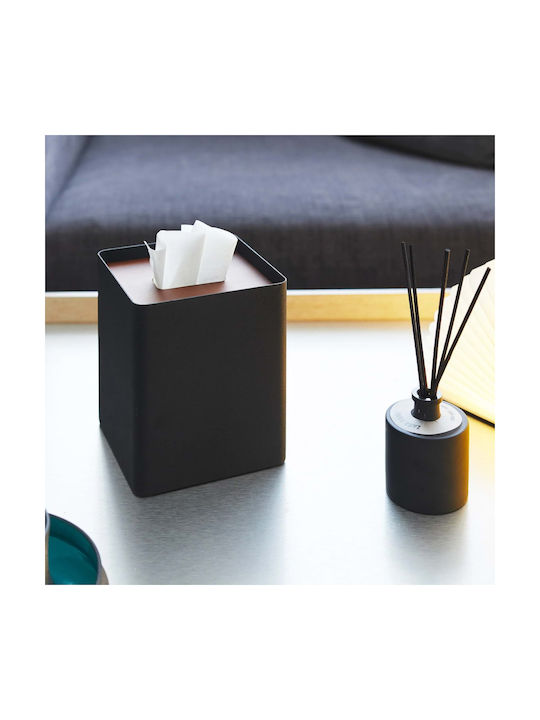 Yamazaki Metallic Tissue Holder Black 13x13x15.5cm