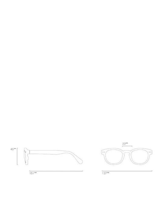 Izipizi Unisex Sunglasses with Transparent Plastic Frame and Green Polarized Lens