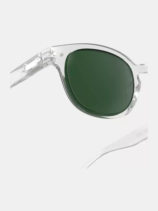 Izipizi Unisex Sunglasses with Transparent Plastic Frame and Green Polarized Lens