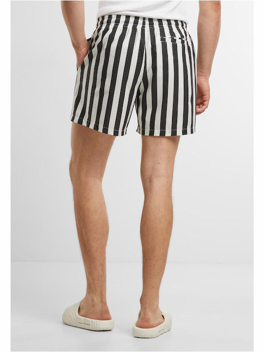 Men's Swimwear Shorts Black/offwhite Striped