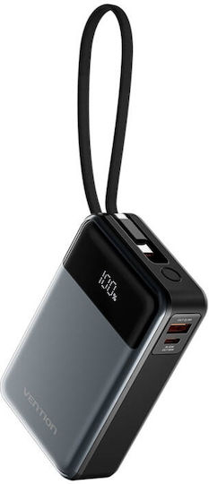 Vention Power Bank 20000mAh 65W με Θύρα USB-A και Θύρα USB-C Μαύρο