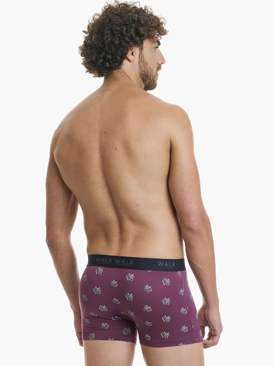 Men's Boxer Burgundy with Patterns
