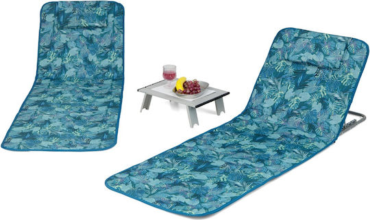 Costway Foldable Aluminum Beach Sunbeds Blue with Pillow 2pcs
