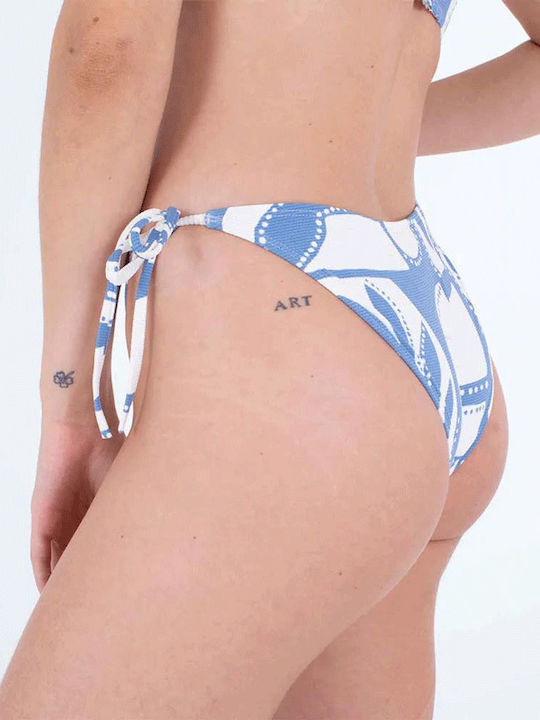 Bikini Brasilien mit Schnürchen Hellblau