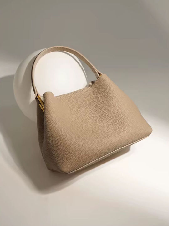 Leather Women's Bag Shoulder Beige