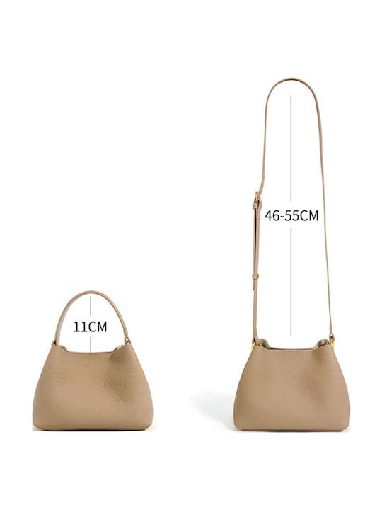 Leather Women's Bag Shoulder Beige