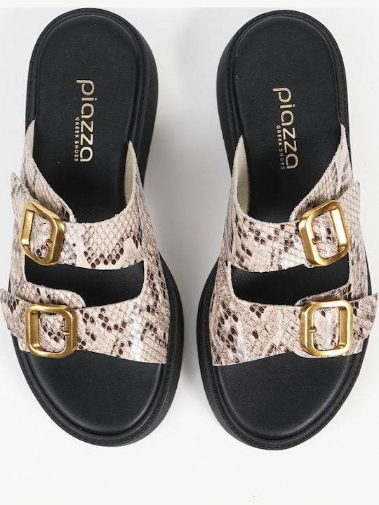 Women's Flat Sandals Flatforms Snakeprint