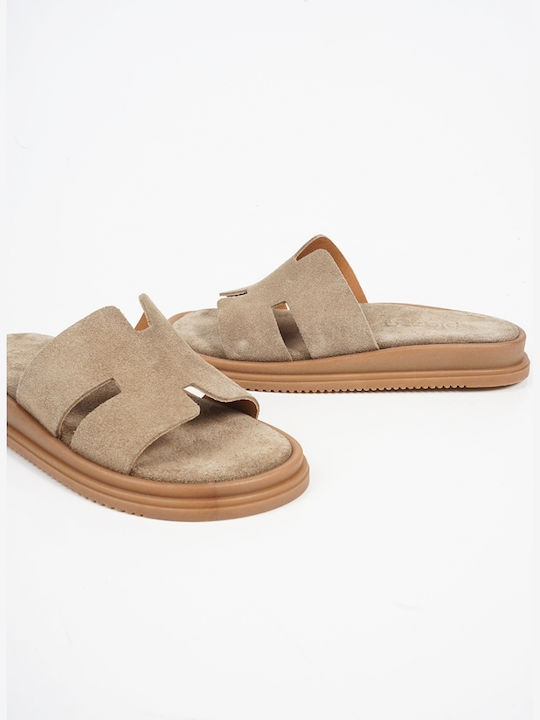Women's Flat Sandals Flatforms in Brown Color
