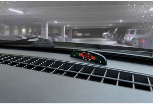 Sistem de Parcare Auto și 4 Senzori în Culoare Negru