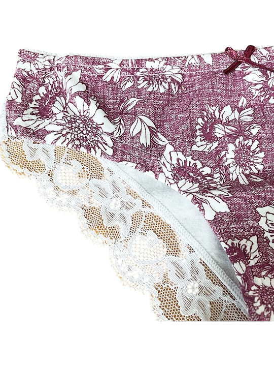 Women's Slip with Lace Bordeaux, White