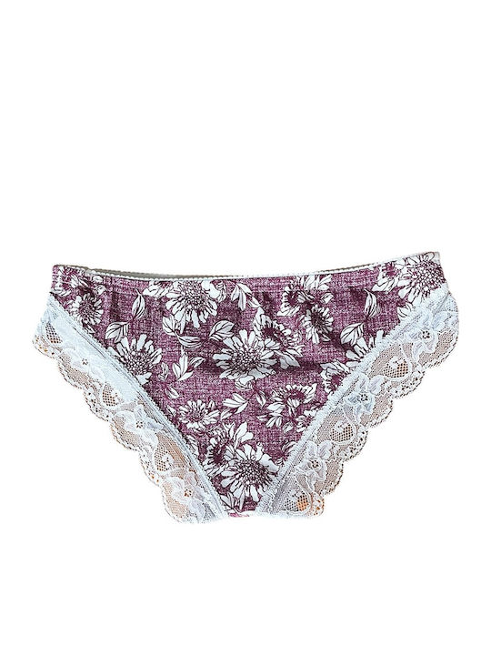Women's Slip with Lace Bordeaux, White