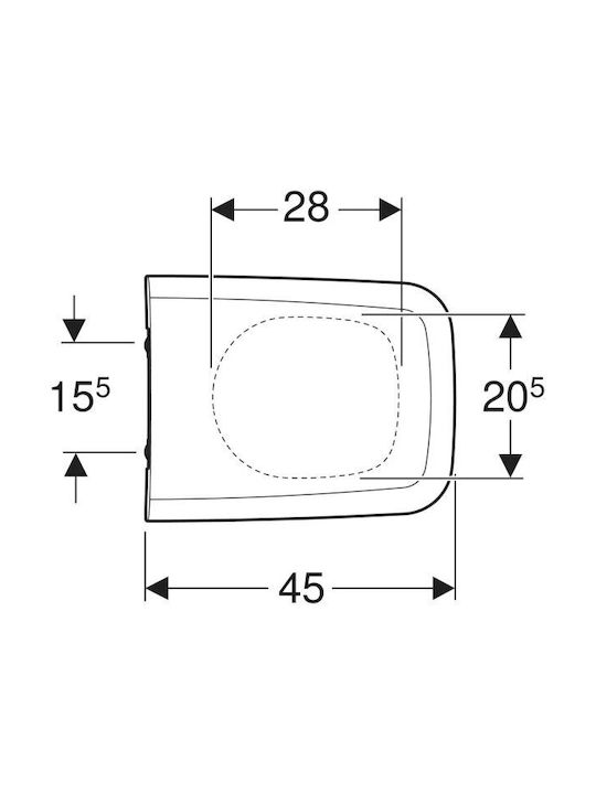 Geberit Icon Square Καπάκι Λεκάνης Πλαστικό Λευκό