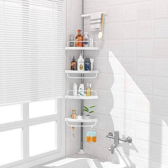 Eckmontierte Metallische Badezimmerregal 84x27x5.5cm Weiße