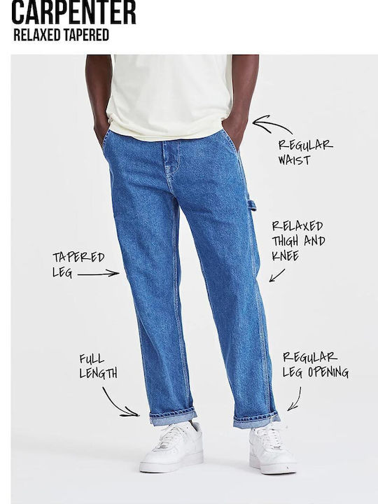 Carpenter Men's Jeans Pants with Relaxed Tapered Fit Mid Shade