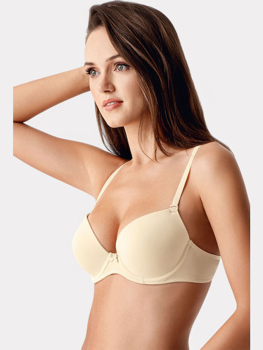 Μπεζ Strapless Σουτιέν χωρίς Ενίσχυση