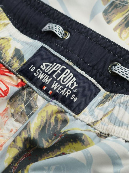 Hawaiian Print 17-inch Men's Swimwear Shorts Aloha Shadow with Patterns