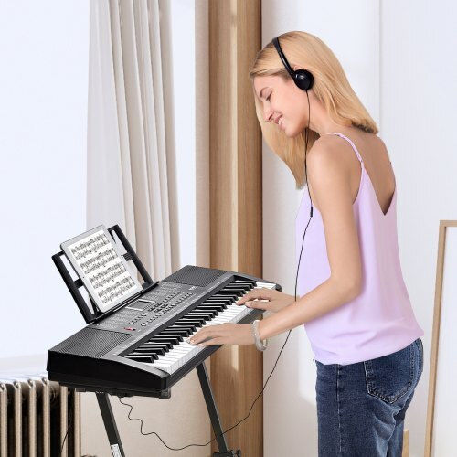 Vevor Keyboard 61JBPZSMGQ61JYYXMV9 with 61 Keys with Headphones Black