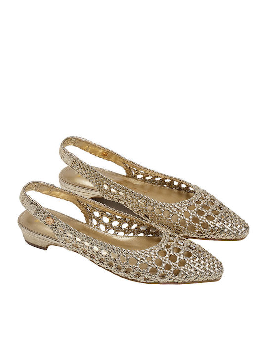 Pumps mit Riemchen Goldene