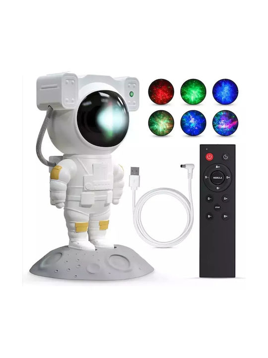 Kids Projector Lamp Astronaut with Color Changes White 12x11.3x22.8εκ.