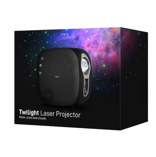 Mikamax Lampă de proiecție pentru copii cu Proiecție de Stele Negru 15x7.5x15εκ.