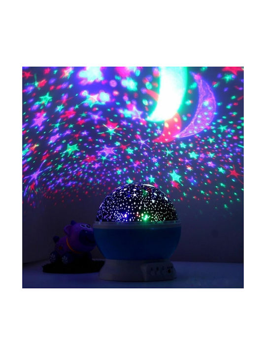 SPM Led Rotating Kids Projector Lamp with Star Projection Pink 12x12.6x14.7εκ.