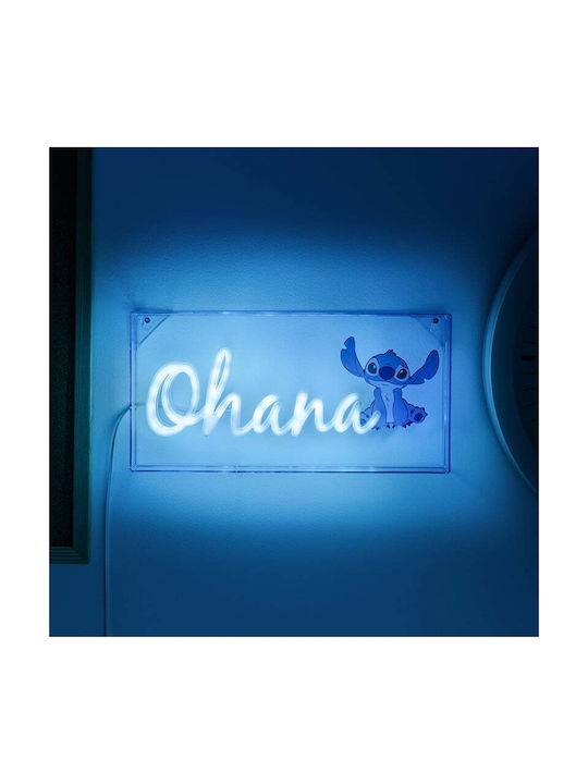 Paladone LED Kinder Tischlampe Neon Stitch Ohana Blau 30,5x15,5cm