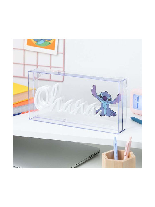 Paladone LED Kinder Tischlampe Neon Stitch Ohana Blau 30,5x15,5cm