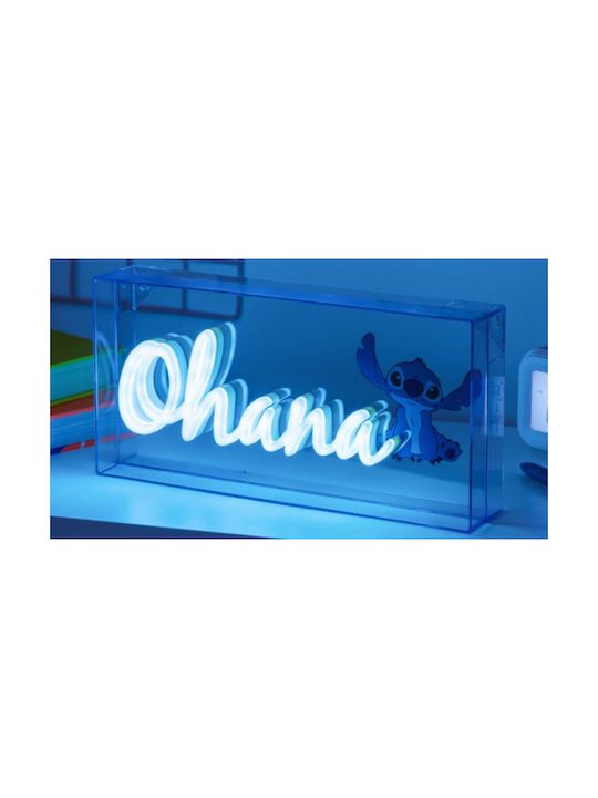 Paladone LED Kinder Tischlampe Neon Stitch Ohana Blau 30,5x15,5cm