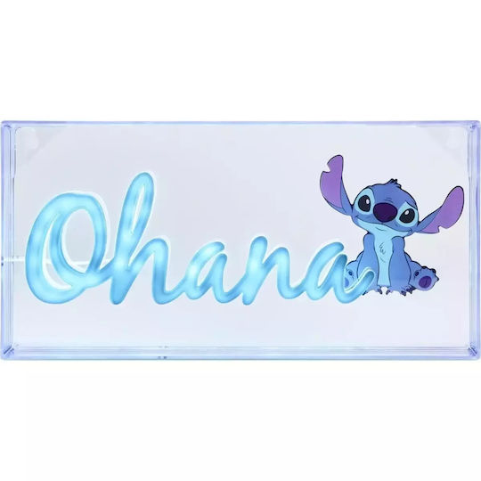 Paladone Led Kids Desk Lamp Neon Stitch Ohana Blue 30.5x15.5cm