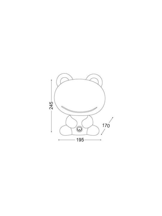 Aca Kinder Dekorative Lampe Fröschlein Grün 20x17x25εκ.