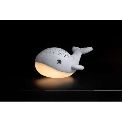 Mega Light Παιδικό Διακοσμητικό Φωτιστικό Willy Whale με Προβολή Αστεριών Λευκό 14.3x17x8.9εκ.