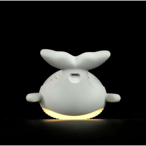 Mega Light Παιδικό Διακοσμητικό Φωτιστικό Willy Whale με Προβολή Αστεριών Λευκό 14.3x17x8.9εκ.