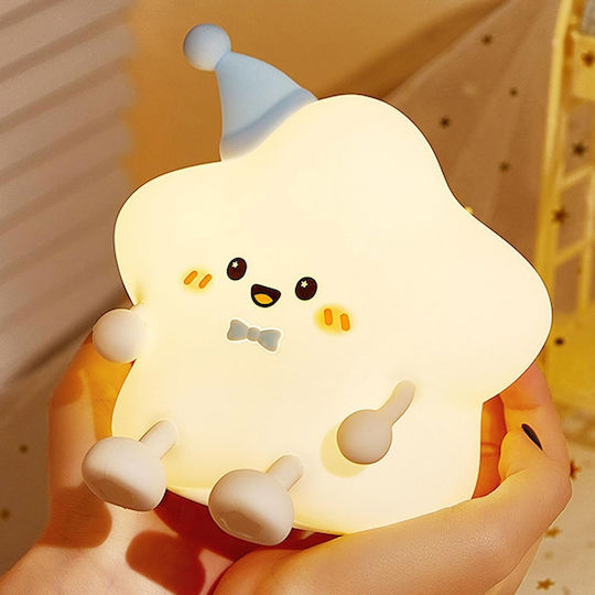 Kids Decorative Lamp with Stars Projection White 13.8x13.6x13.6cm