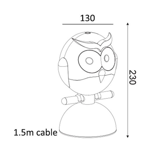 Aca Kids Portable Lamp Owl Brown 13x13x23εκ.